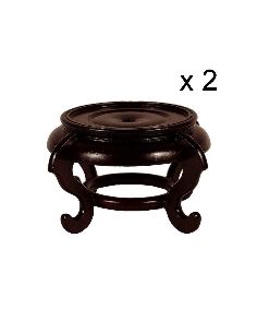 Socle en bois: Socle bois Ø 7,5cm sur pieds set de 2