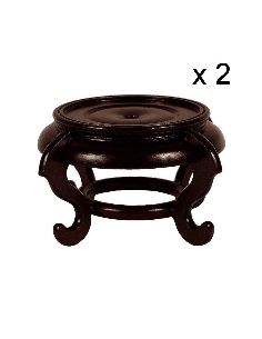 Socle en bois: Socle bois Ø 10cm sur pieds set de 2