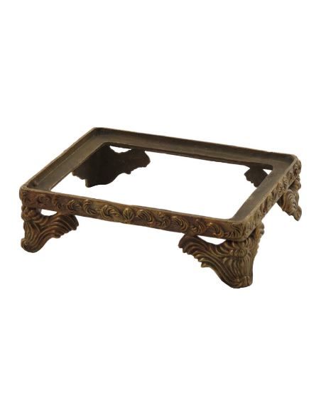 Cenicero de porcelana. Cenicero rectang. 19cm c/peana de bronce -AnaMaria