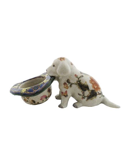 Perro de porcelana. Perro cachorro labrador con sombrero 14cm -Milex