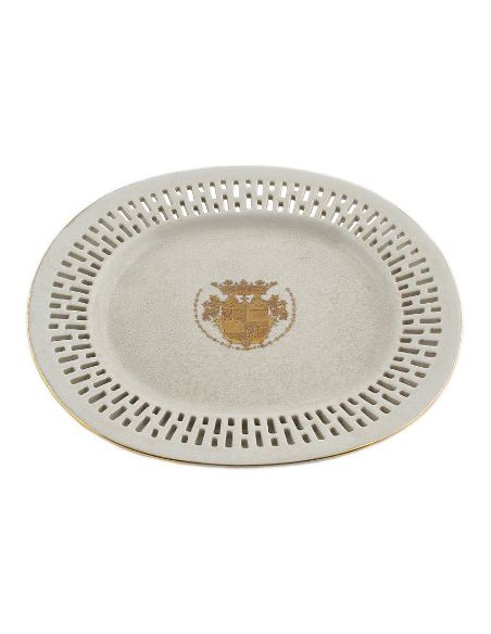 Centro de mesa de porcelana. Centro labrado con plato 29cm -Infantas