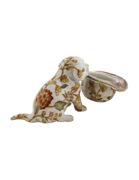 Perro de porcelana. Perro cachorro labrador con sombrero 14cm -Hiti