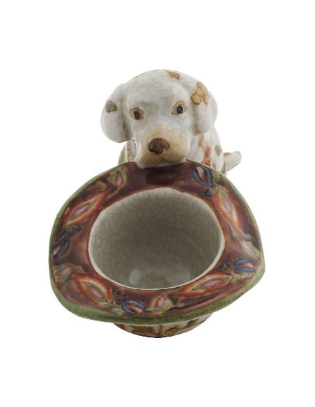Perro de porcelana. Perro cachorro labrador con sombrero 14cm -Hiti