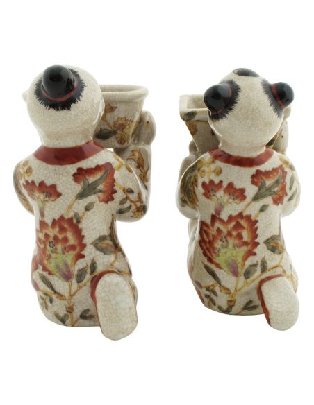 Niño en porcelana. Niños arrodillados pareja 13cm -Hiti