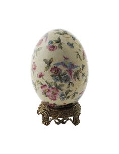 Huevo de porcelana. Huevo 19cm con peana de bronce -Ambrosia