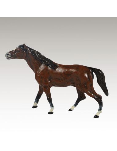 Escultura de bronce. Caballo salvaje pintado estilo Viena