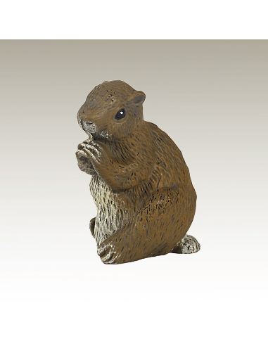 Sculpture en bronze: Marmotte peinte