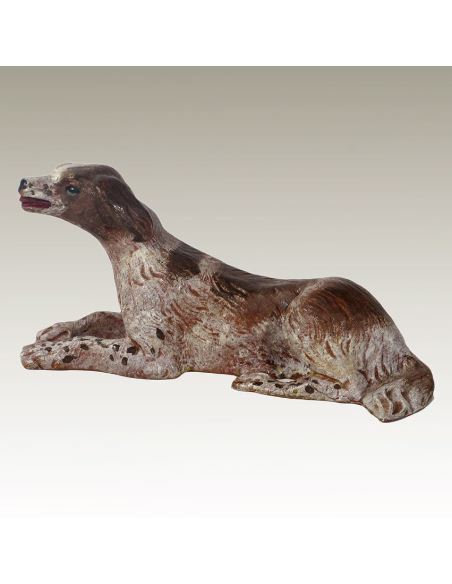 Escultura de bronce. Perro Setter irlandés pintado estilo Viena