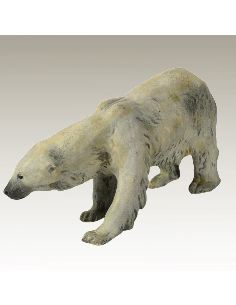 Sculpture en bronze: Ours polaire ou ours blanc peint 