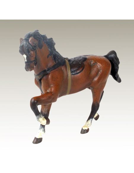 Escultura de bronce. Caballo pintado estilo Viena