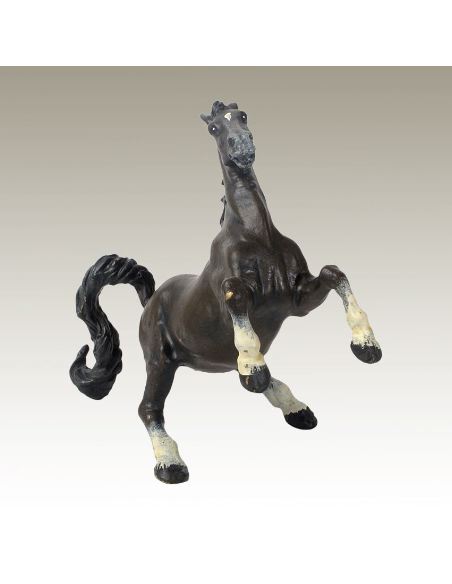 Sculpture en bronze: Cheval cabré peint 