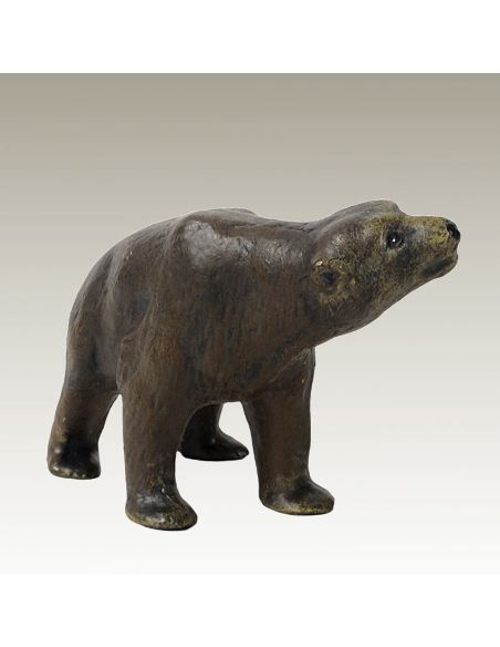Sculpture en bronze: Ours peint 