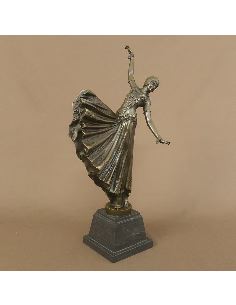 Sculpture en bronze: Femme Art déco "Testris" -Patine brune 2