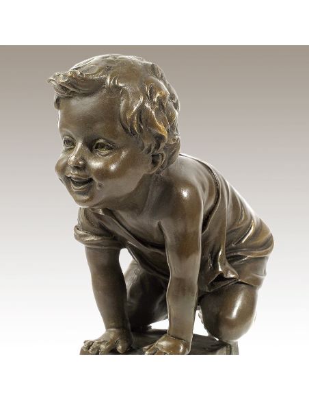 Escultura de Bronce. Niño subido en taburete "The Acrobat"