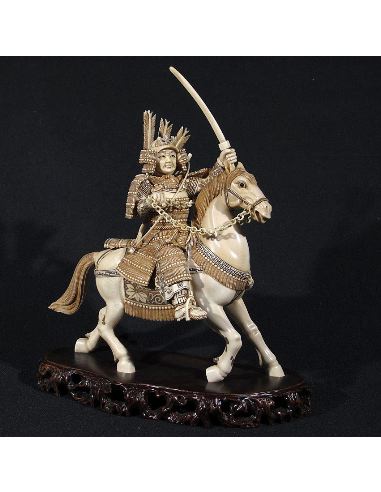 Sculpture Samouraï à cheval (nc2565)