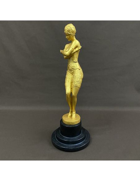 Sculpture bronze Femme Art déco "Danseuse Coy" - Dorée -full-