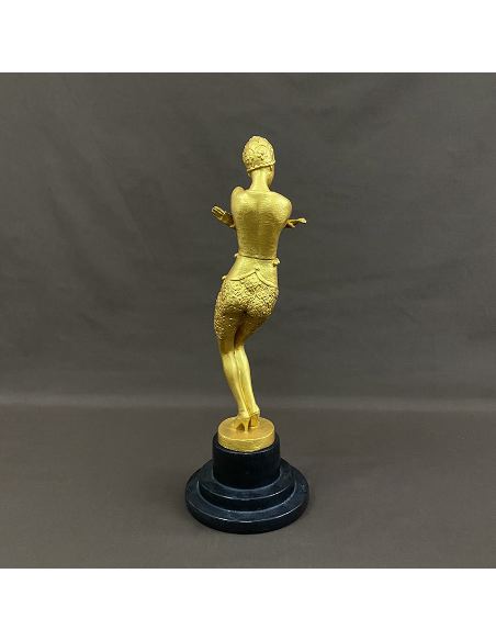 Sculpture bronze Femme Art déco "Danseuse Coy" - Dorée -full-