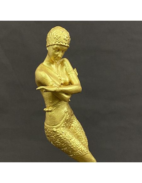 Sculpture bronze Femme Art déco "Danseuse Coy" - Dorée -full-
