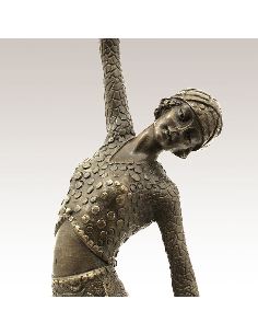 Sculpture en bronze: Femme Art déco "Pas de danse" -Patine brune 2