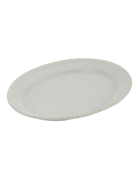 Jarron de porcelana. Bandeja ovalada 26cm -Blanco