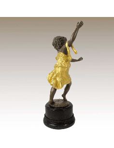 Sculpture en bronze: Enfant dansant -Patine Dorée 2