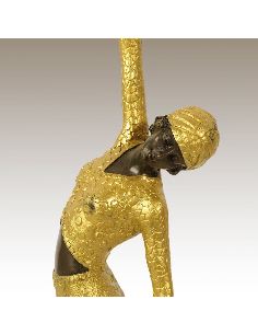 Sculpture en bronze: Femme Art déco "Pas de danse" -Patine dorée 2