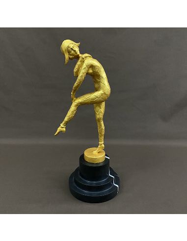 Sculpture en bronze: Arlequin Art déco "Dance de arlequin -Doré -full-