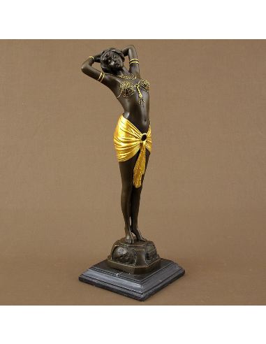 Figura de Bronce. Mujer Art Decó -Dorado