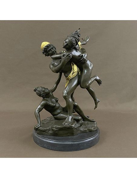 Sculpture en bronze: L’enlèvement des Sabines -Patine dorée