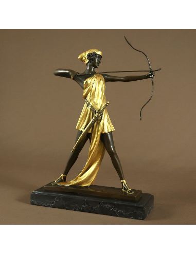 Figura de Bronce. Diana cazadora "The Archer" -Dorado