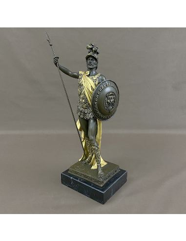 Sculpture en bronze: Soldat Grecque -Patine dorée