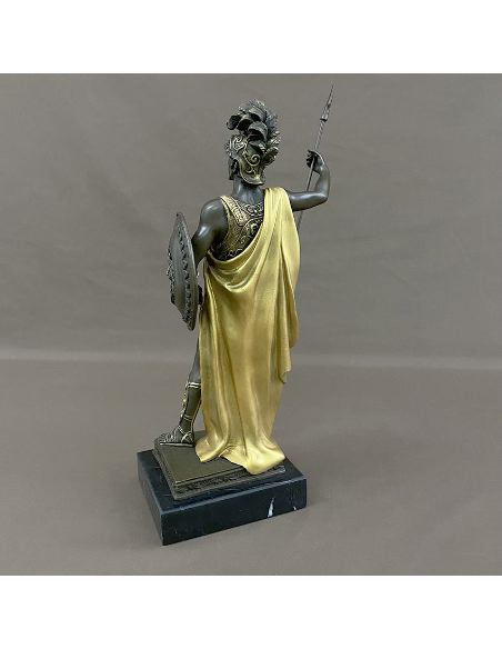 Sculpture en bronze: Soldat Grecque -Patine dorée