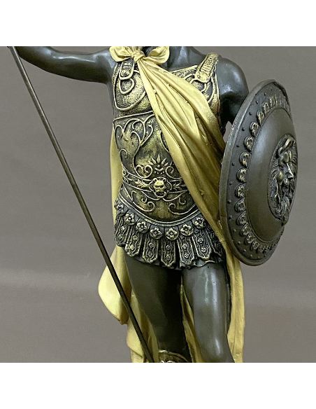 Sculpture en bronze: Soldat Grecque -Patine dorée