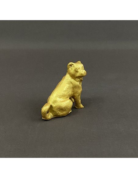 Escultura de Bronce Perro Bulldog -Dorado -full-